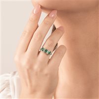 Anneau Mirco Visconti Femme Anelli Colore in Or blanc Smeraldo 1.27 Ct LF388/S - LF388/S